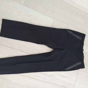 The Kooples Women’s Leather Trim Crop Trouser Pants Slim Fit Black Size 36